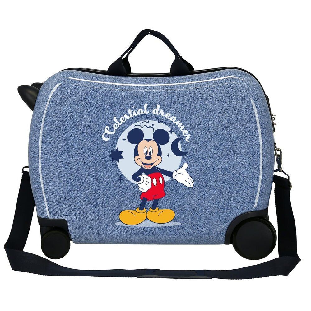 dreamer denim mickey disney abs suitcase 50cm