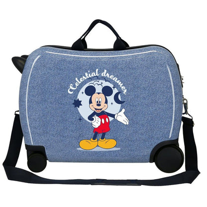 dreamer denim mickey disney abs suitcase 50cm