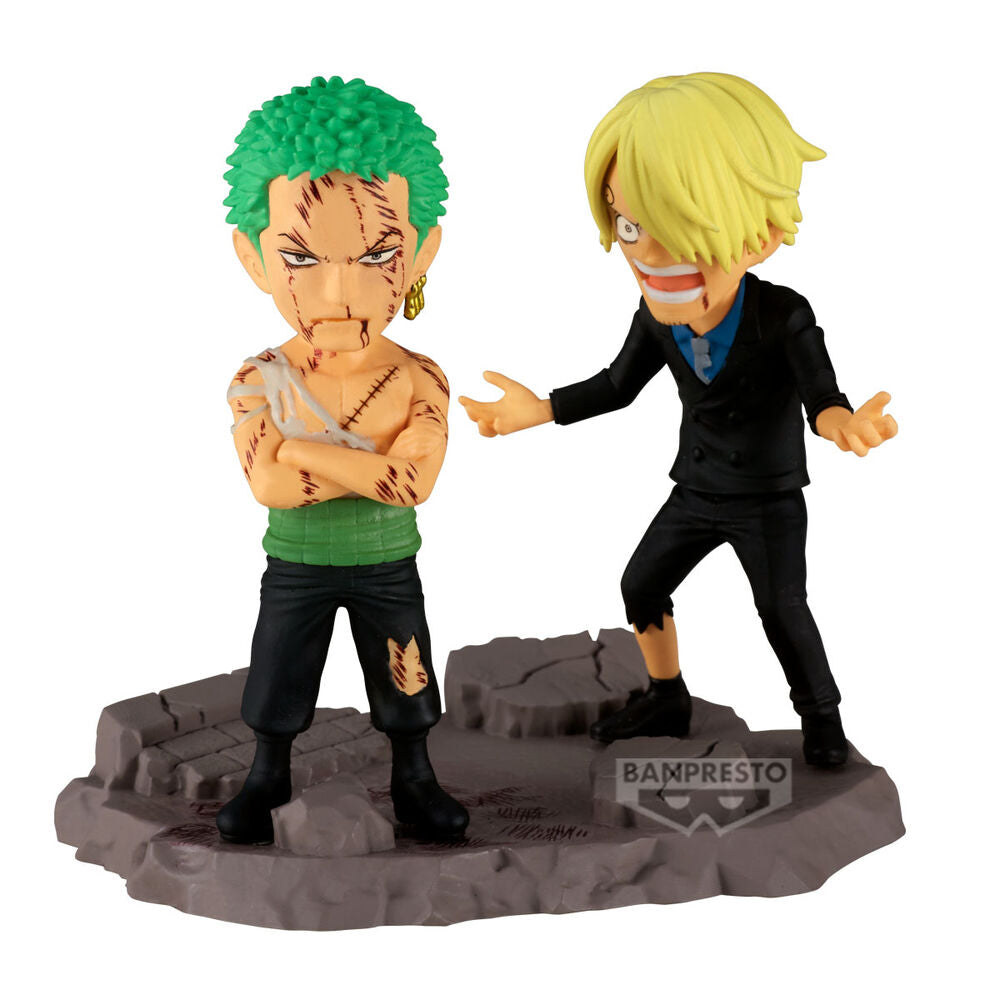 figure roronoa zoro & sanji one piece 8cm