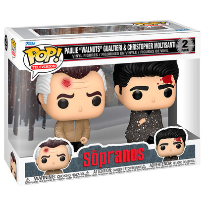 blister 2 pop figures the sopranos paulie walnuts gualtieri & christopher moltisanti