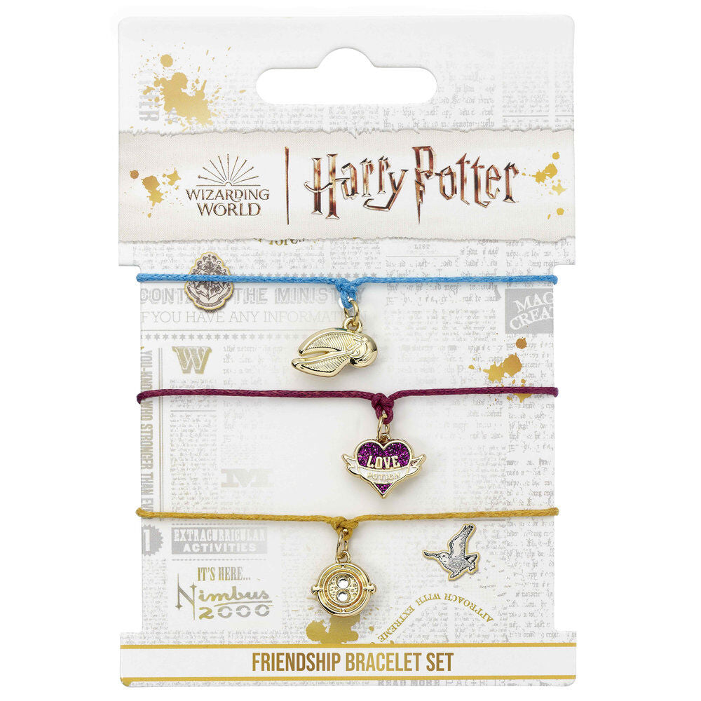 Zestaw 3 bransoletek przyjaźni Harry Potter Złoty Znicz