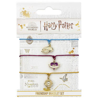 Zestaw 3 bransoletek przyjaźni Harry Potter Złoty Znicz