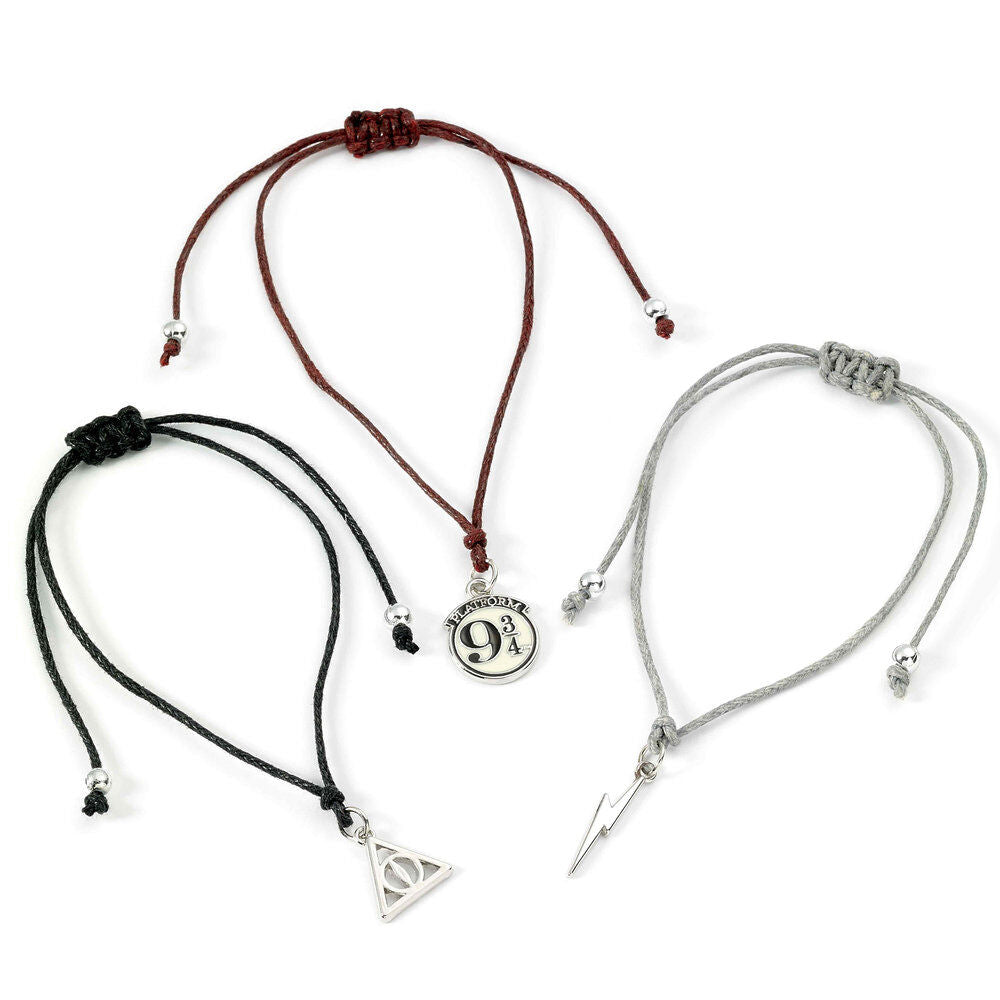 set of 3 harry potter deathly hallows friendship bracelets