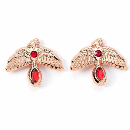fawkes rose gold harry potter earrings
