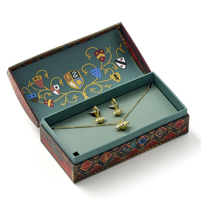 Harry Potter Golden Snitch Pendant and Earrings Set