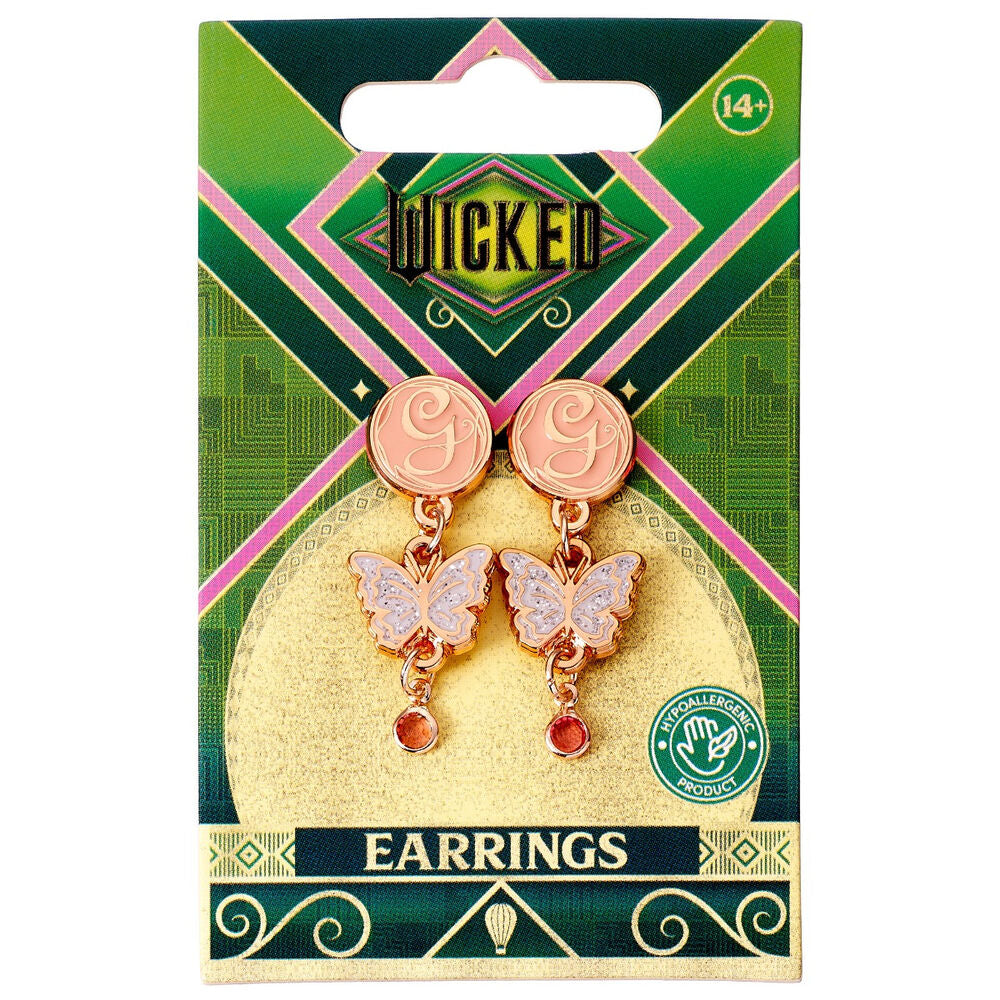 glinda wicked butterfly earrings