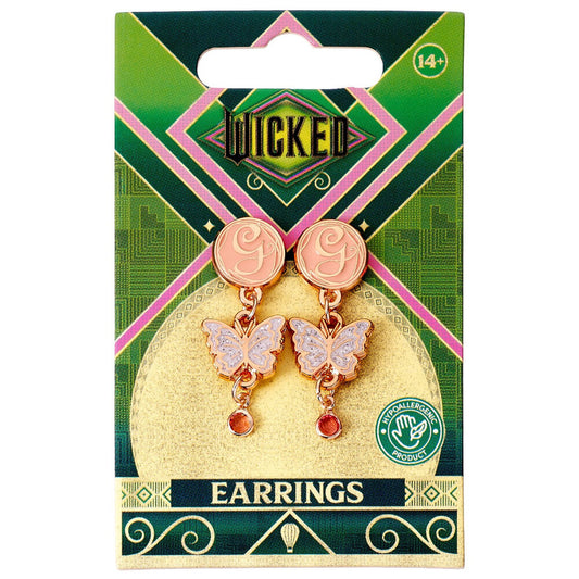 glinda wicked butterfly earrings