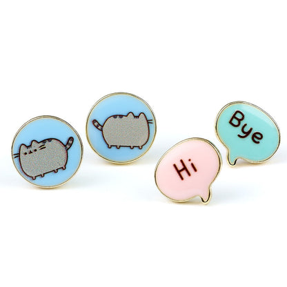 Zestaw 3 par kolczyków Hi Bye Pusheen