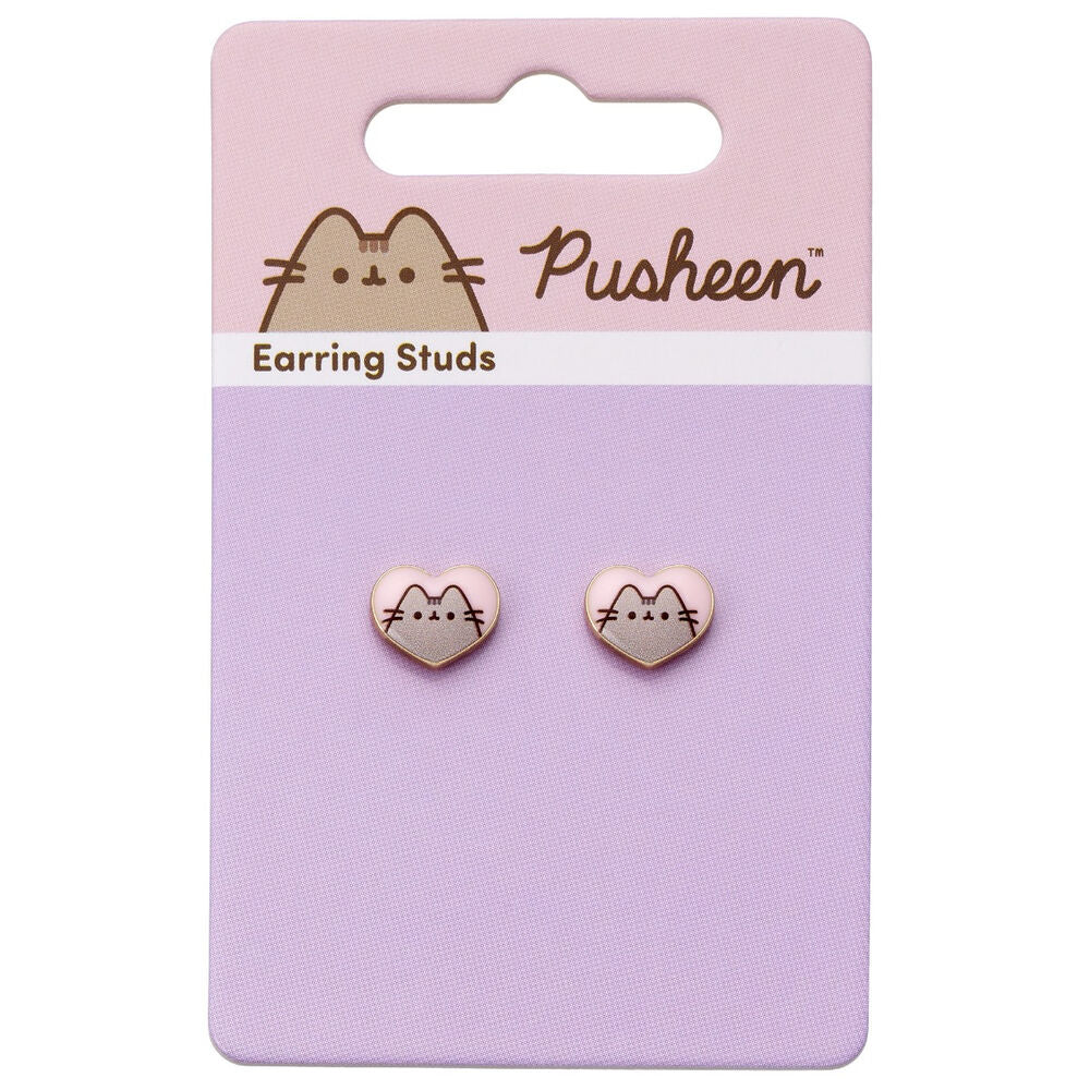 pusheen heart earrings