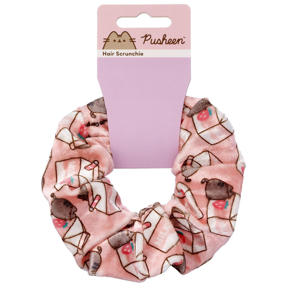pusheen strawberry milk hair tie