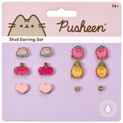 set of 6 pairs of pusheen earrings