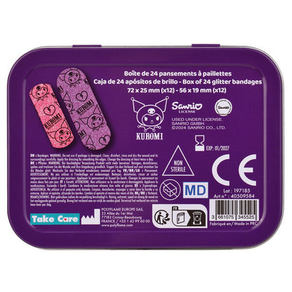 Caixa de Band Aids de Metal da Hello Kitty da Kuromi