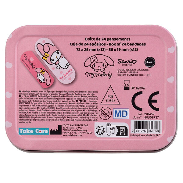 Caja metálica de tiritas de My Melody y Hello Kitty