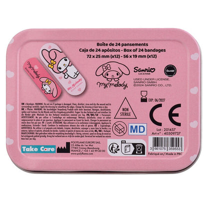 Caja metálica de tiritas de My Melody y Hello Kitty