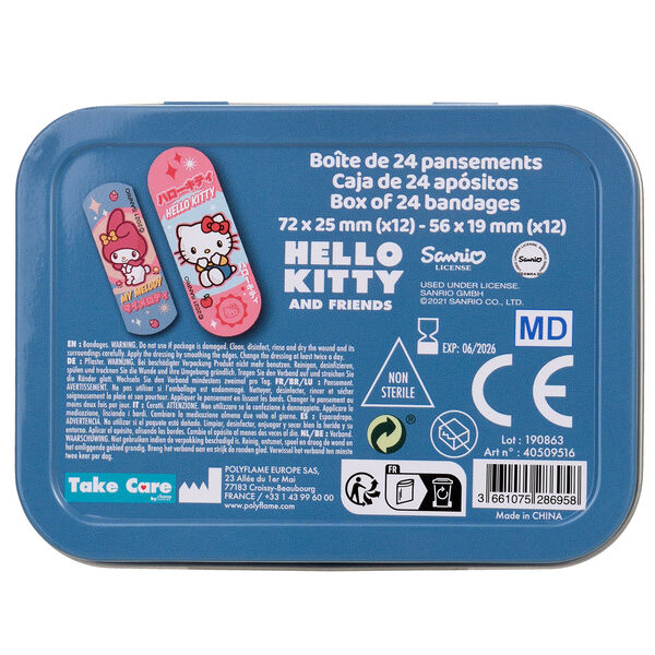 Caixa de Band-Aids de Metal da Hello Kitty e Amigos