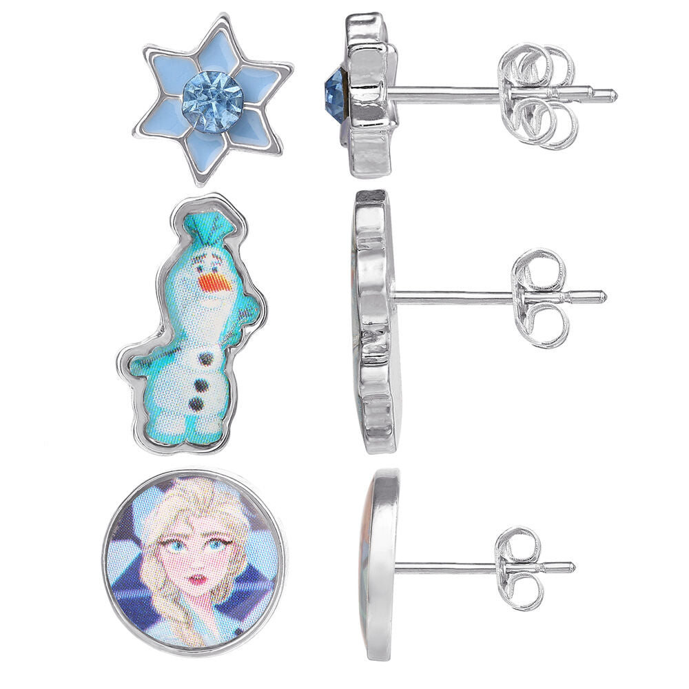 Ensemble de 3 paires de boucles d'oreilles Disney La Reine des Neiges