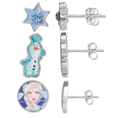 Ensemble de 3 paires de boucles d'oreilles Disney La Reine des Neiges