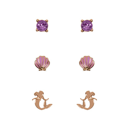 set of 3 pairs of disney little mermaid earrings