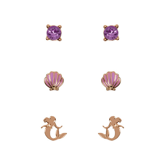 set of 3 pairs of disney little mermaid earrings
