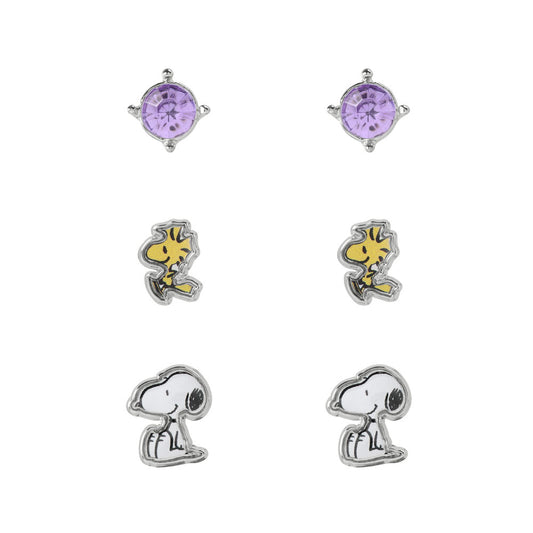 set of 3 pairs of snoopy earrings