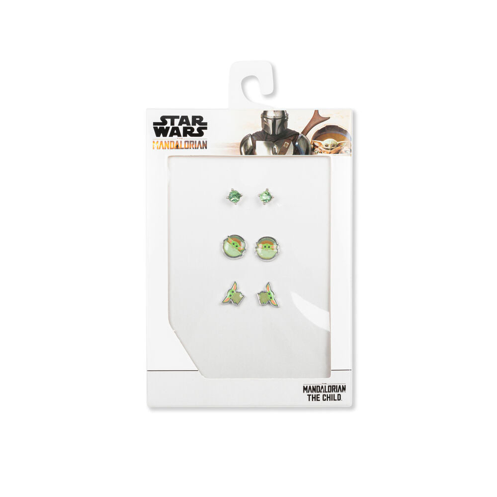 Lot de 3 paires de boucles d'oreilles Bébé Yoda Star Wars
