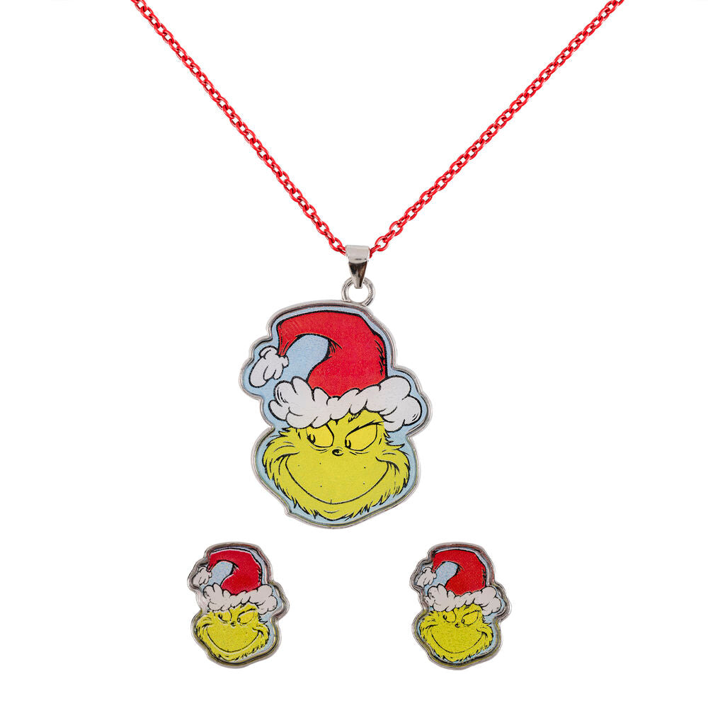 christmas the grinch pendant  earrings set