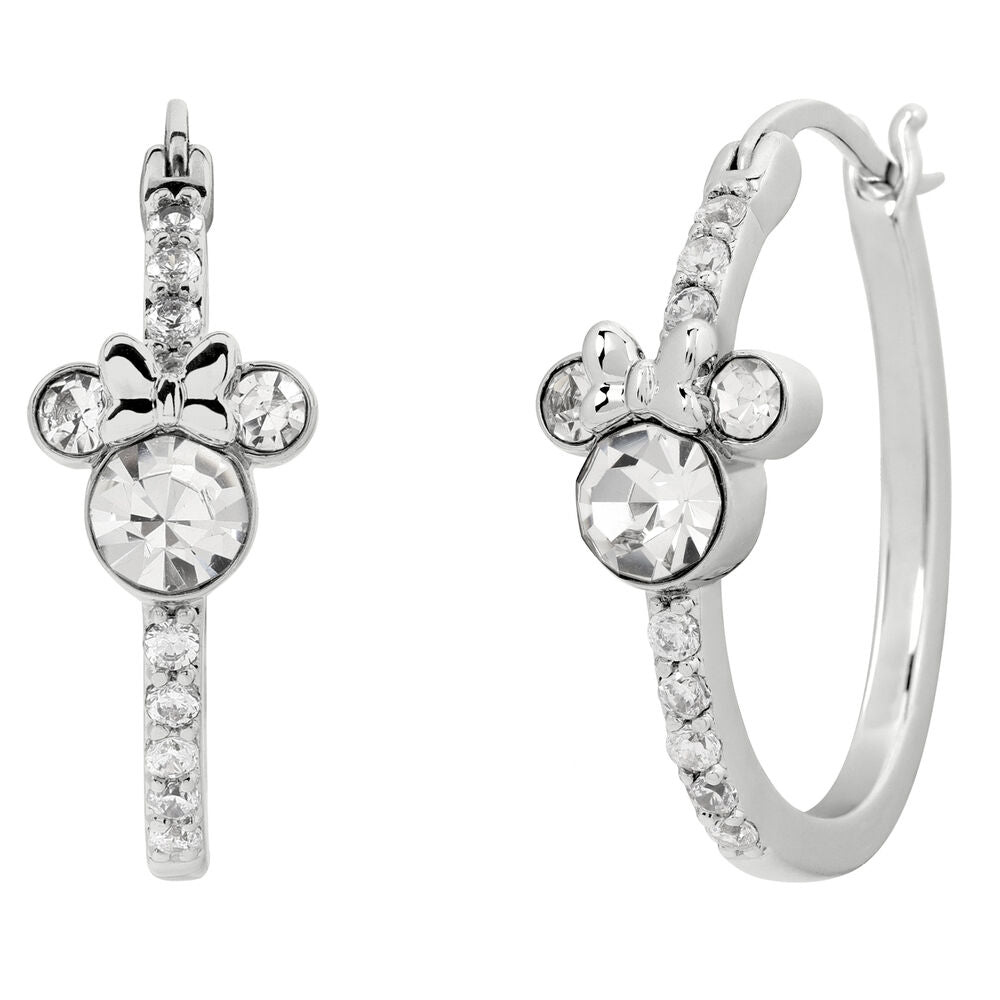 minnie mouse disney silver hoop earrings