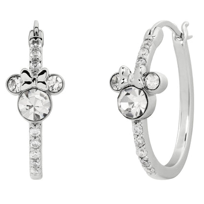 minnie mouse disney silver hoop earrings