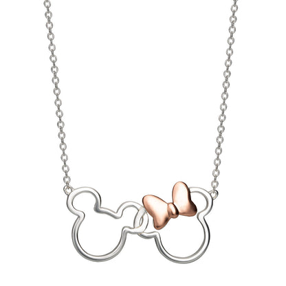 Mickey & Minnie Disney Silver Pendant
