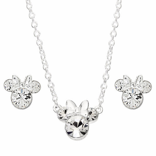 minnie mouse disney pendant  earrings set in silver