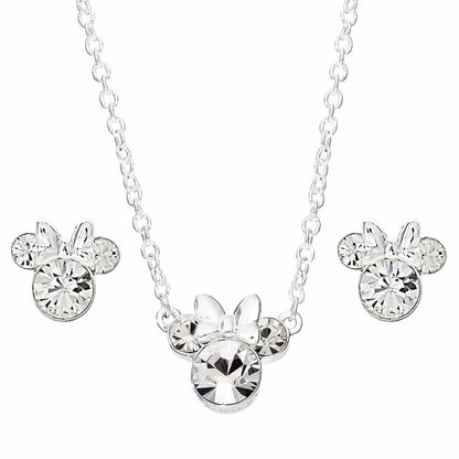Minnie Mouse Disney Silver Pendant Earrings Set
