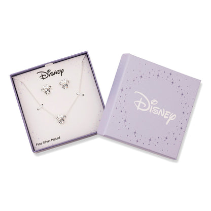 Ensemble pendentif et boucles d'oreilles Minnie Mouse Disney en argent
