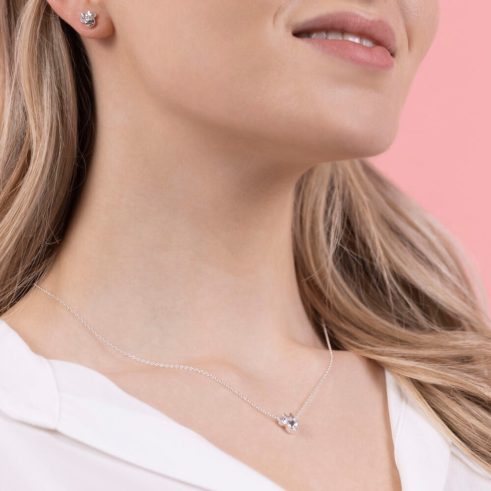 Ensemble pendentif et boucles d'oreilles Minnie Mouse Disney en argent