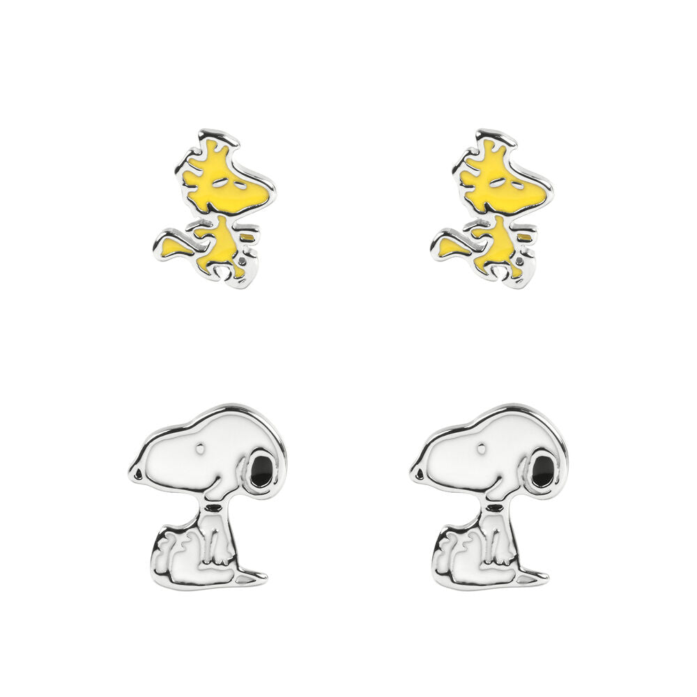 set of 2 pairs of snoopy earrings