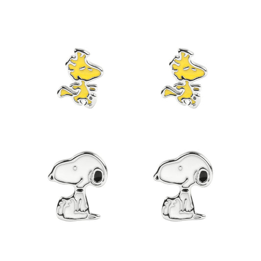set of 2 pairs of snoopy earrings
