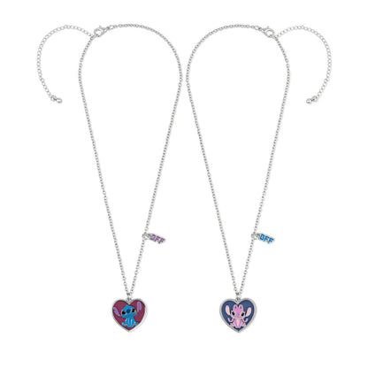 set of 2 angel & stitch disney pendants