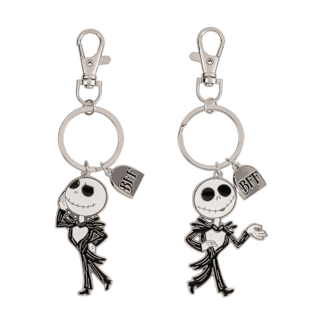 set of 2 jack skellington keychains from disney's nightmare before christmas