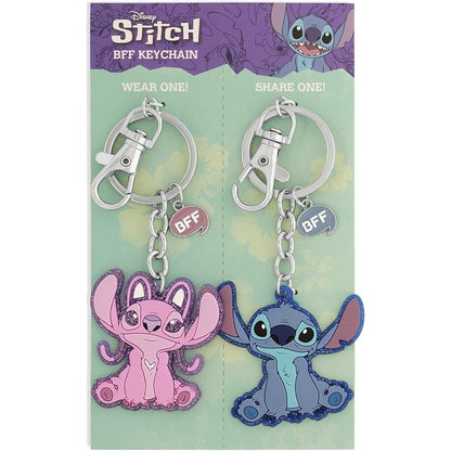 Lot de 2 porte clés Disney Angel & Stitch