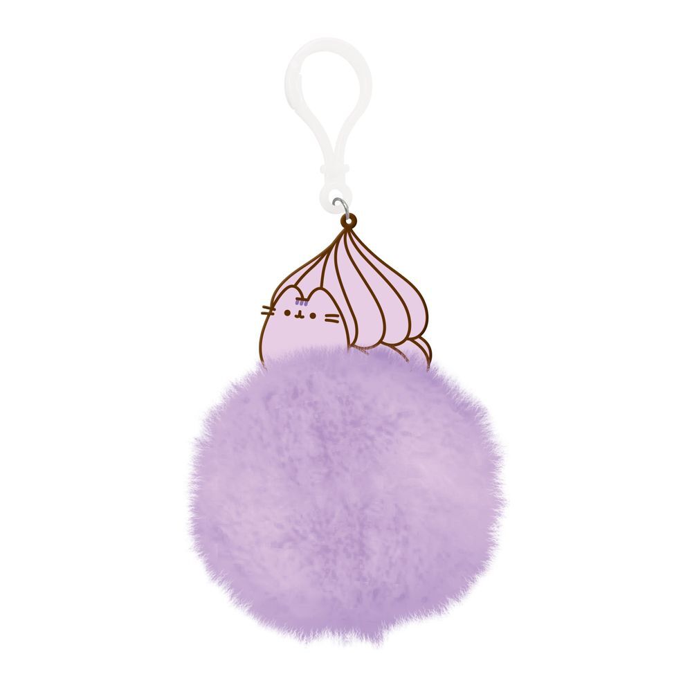 pusheen pompom keychain