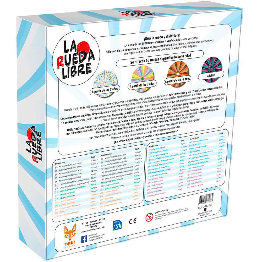 Le jeu de société Free Wheel (espagnol)