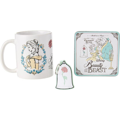 disney beauty and the beast mug  keychain  coaster set
