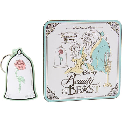 Conjunto Disney A Bela e a Fera: Caneca Chaveiro e Porta-Copos