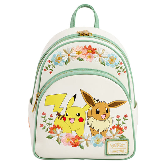pikachu & eevee floral backpack pokemon loungefly