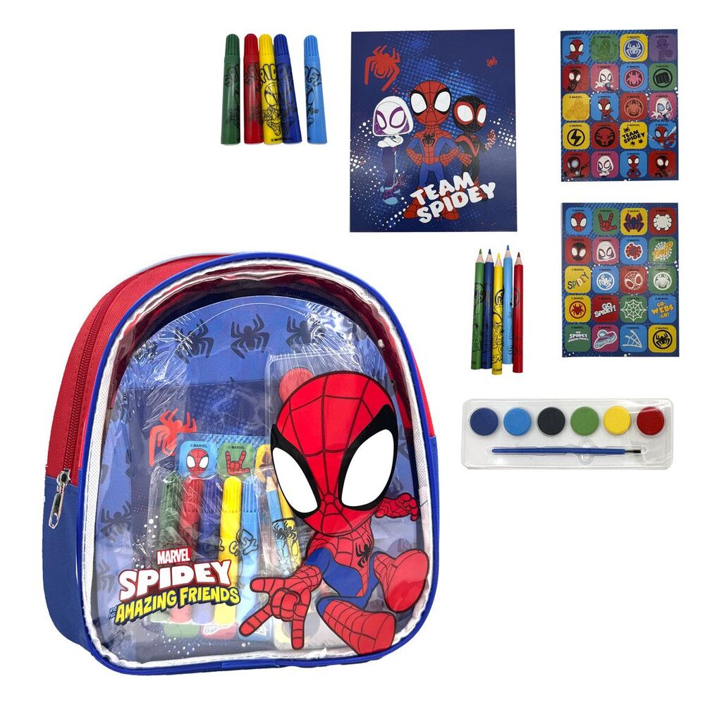 spidey marvel backpack stationery set