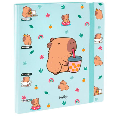 bubble tea capybara ring binder