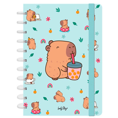 a4 notebook bubble tea capybara