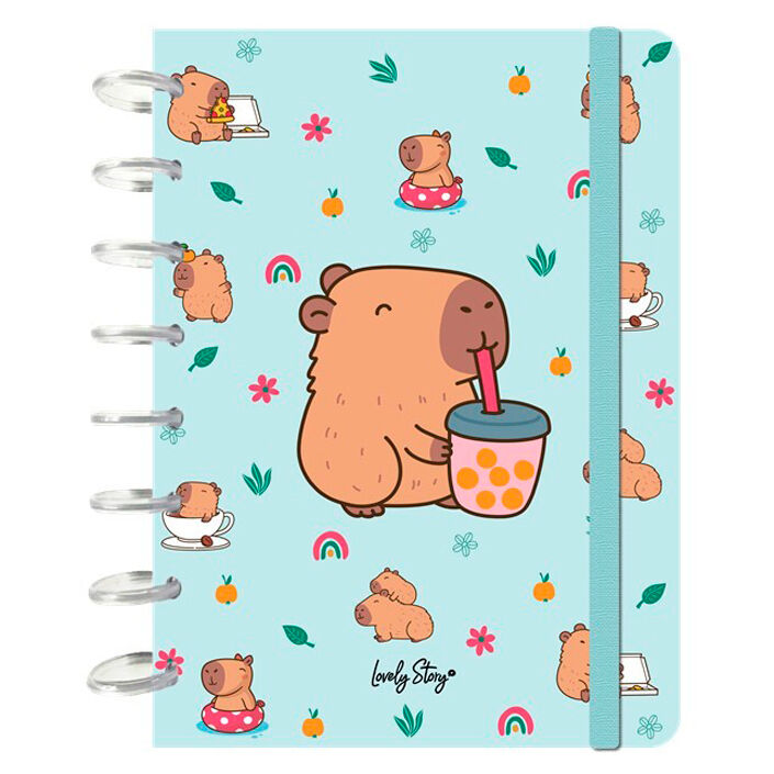 a5 notebook bubble tea capybara