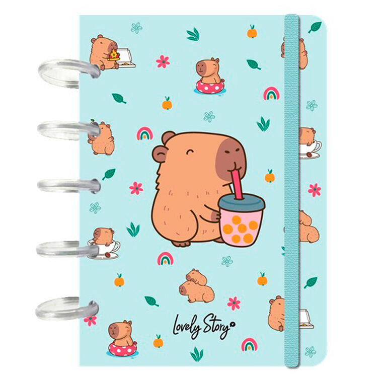 a6 bubble tea capybara notebook