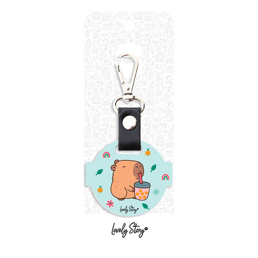 capybara bubble tea keychain