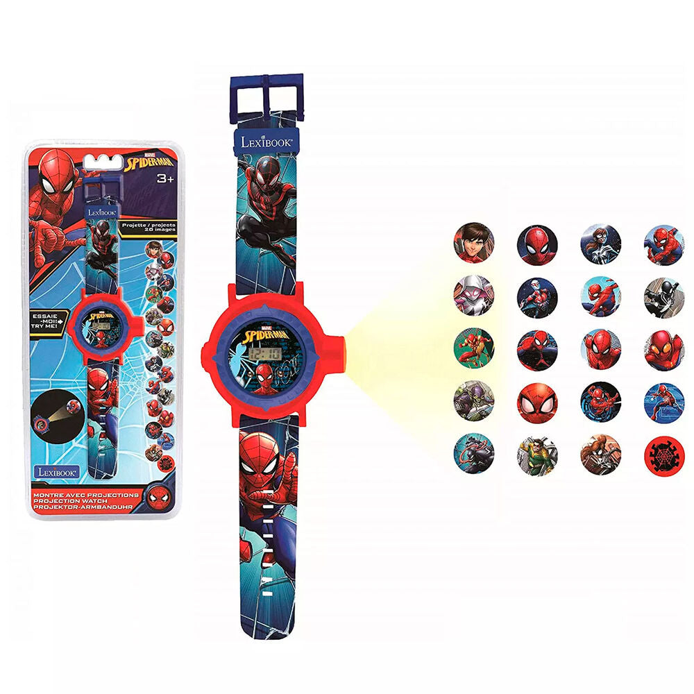 spiderman marvel digital clock projections